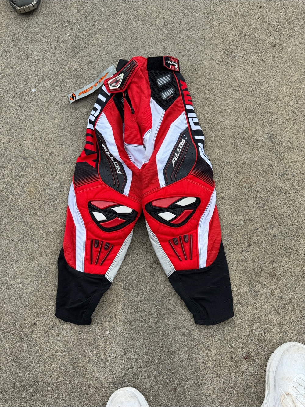 ALLOY Black Red Motocross Pants Interior with Vent Mesh